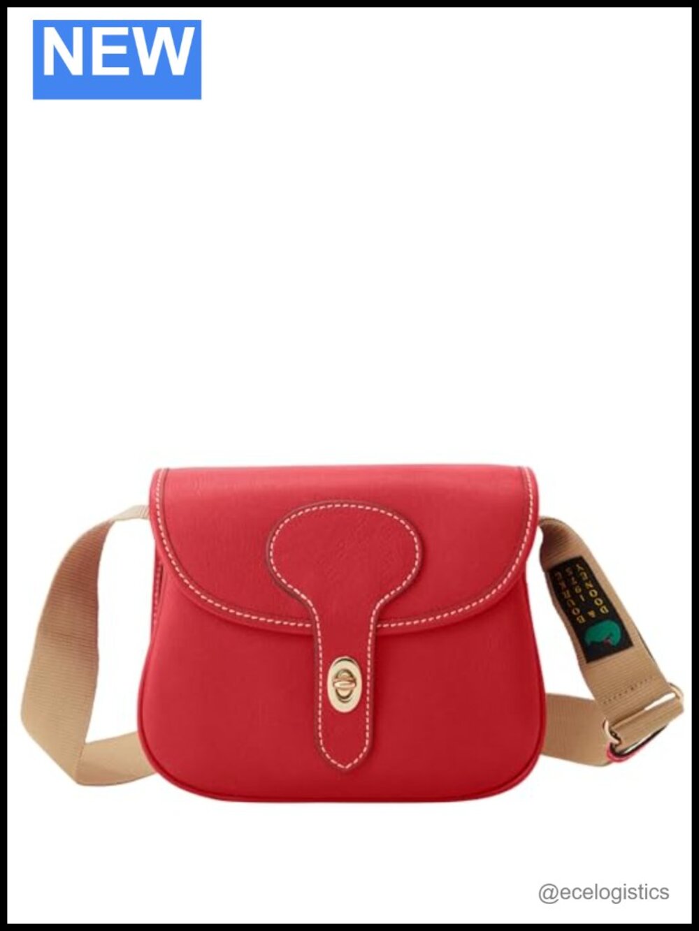 Dooney & Bourke Leather Crossbody Saddle Bag with Adjustable Strap